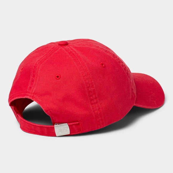 New Balance unisex red V 2.0 100% cotton dad cap hat NWT - Picture 2 of 8